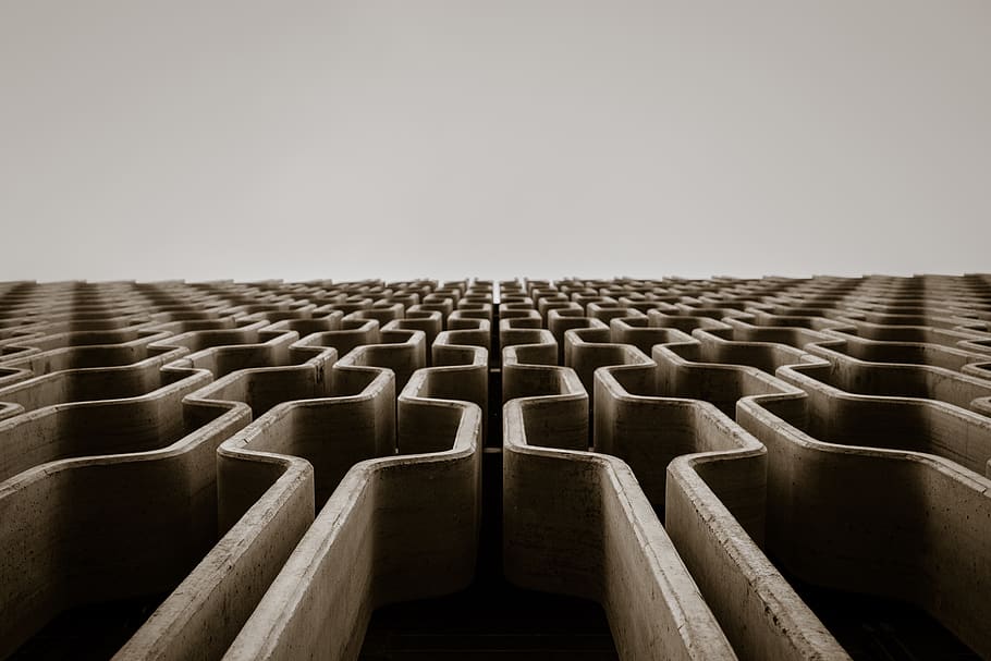 brown puzzle maze, in a row, seat, indoors, chair, no people HD wallpaper