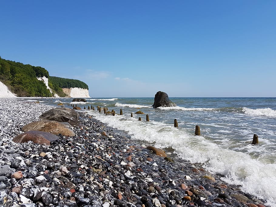 germany, sassnitz, karl-liebknecht-ring 7, sky, blue, coast, HD wallpaper