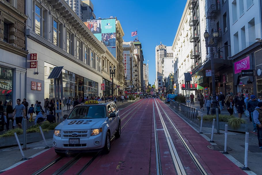 san francisco, united states, powell street station, people, HD wallpaper