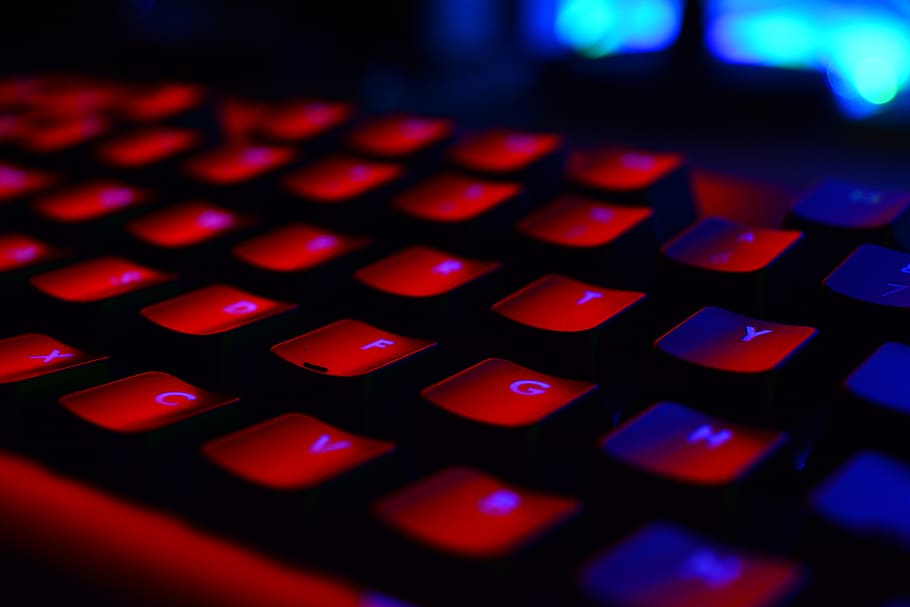 Close-up of Computer Keyboard, art, backlight, blur, bright, dark, HD wallpaper