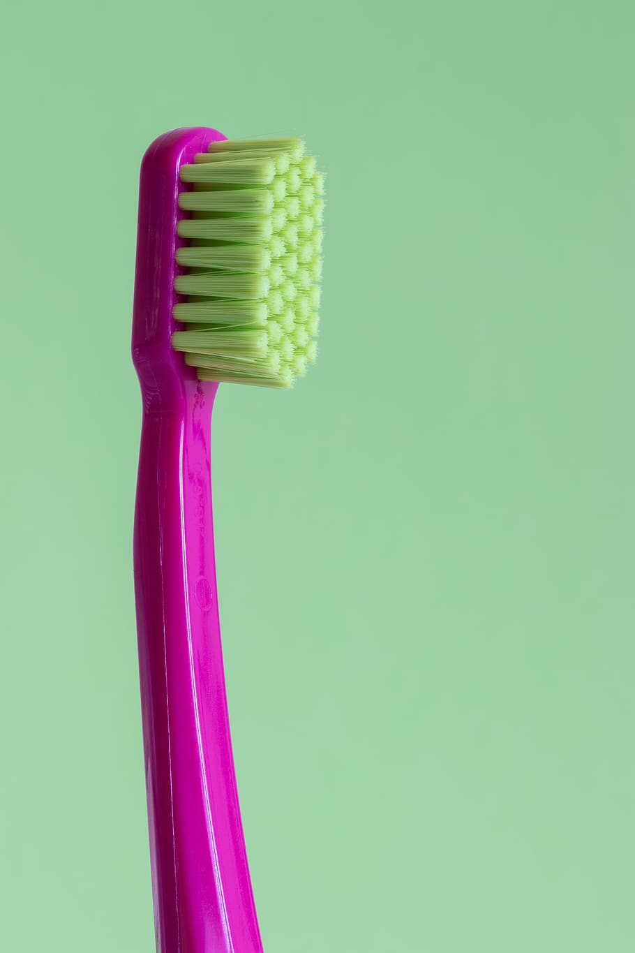 purple and green toothbrush, studio shot, indoors, colored background, HD wallpaper