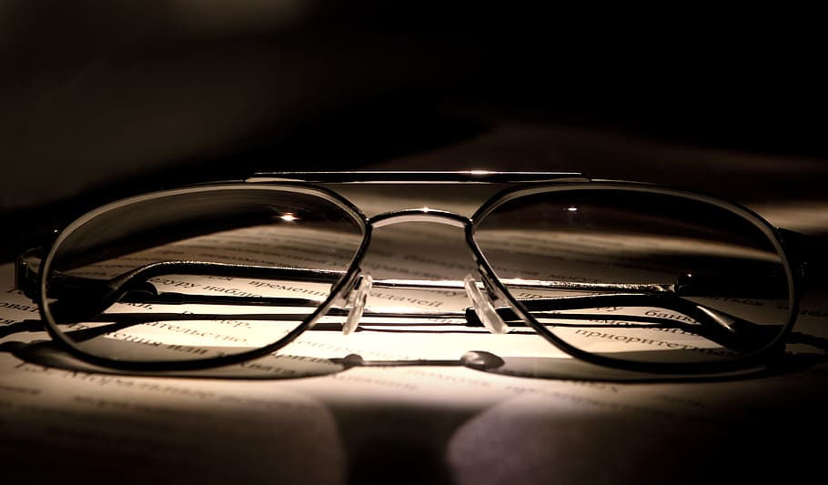glasses, document, frames, read, sight, eyes, eyesight, dark HD wallpaper