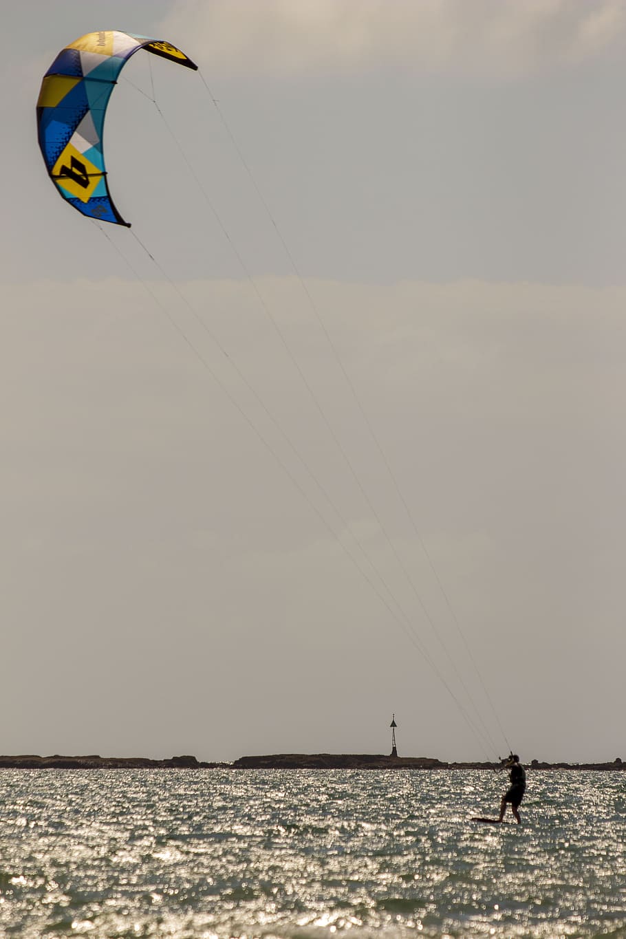 kite surfing, water, water sports, summer, board, lighthouse, HD wallpaper