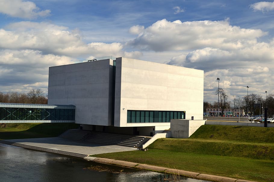 lump, sky, clouds, building, architecture, poznan, cloud - sky HD wallpaper