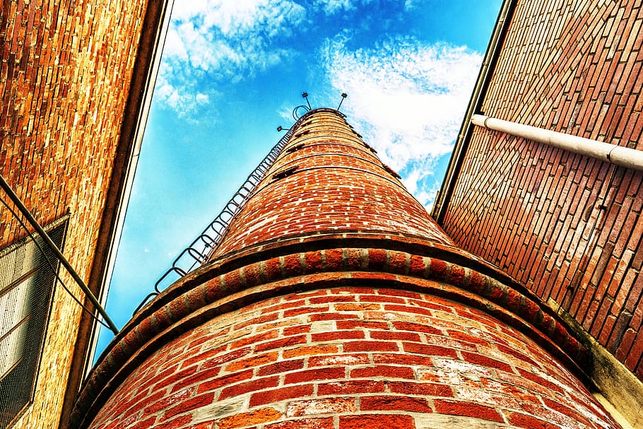 Low Angle View of Brown Bricks Tower, architecture, building HD wallpaper