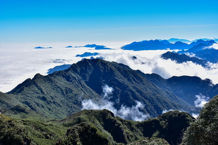 clouds, sunrise, sky, landscape, horizon, mountains, sapa, fansipan HD wallpaper