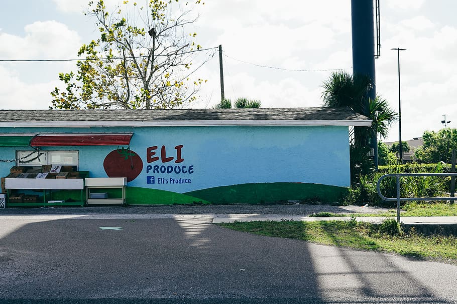 asphalt, tarmac, bus stop, advertisement, billboard, road, florida HD wallpaper