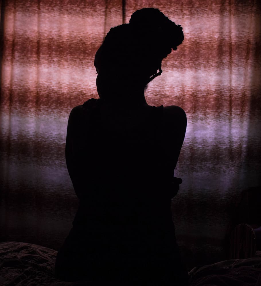 dark, shadows, silhouette, one person, adult, standing, indoors HD wallpaper