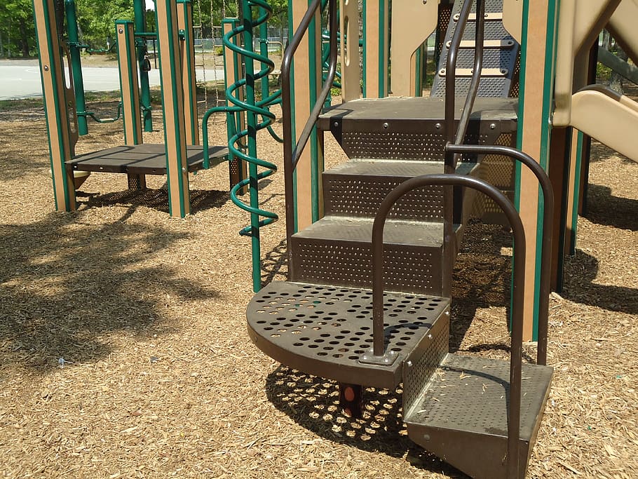 playground, steps, stairs, slide, seat, chair, sunlight, shadow HD wallpaper