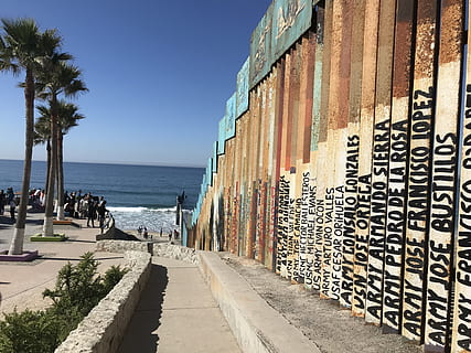 border, tijuana, mexico, folk, sea, water, day, architecture HD wallpaper