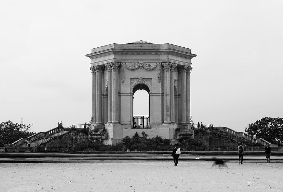 person, human, architecture, building, monument, montpellier HD wallpaper