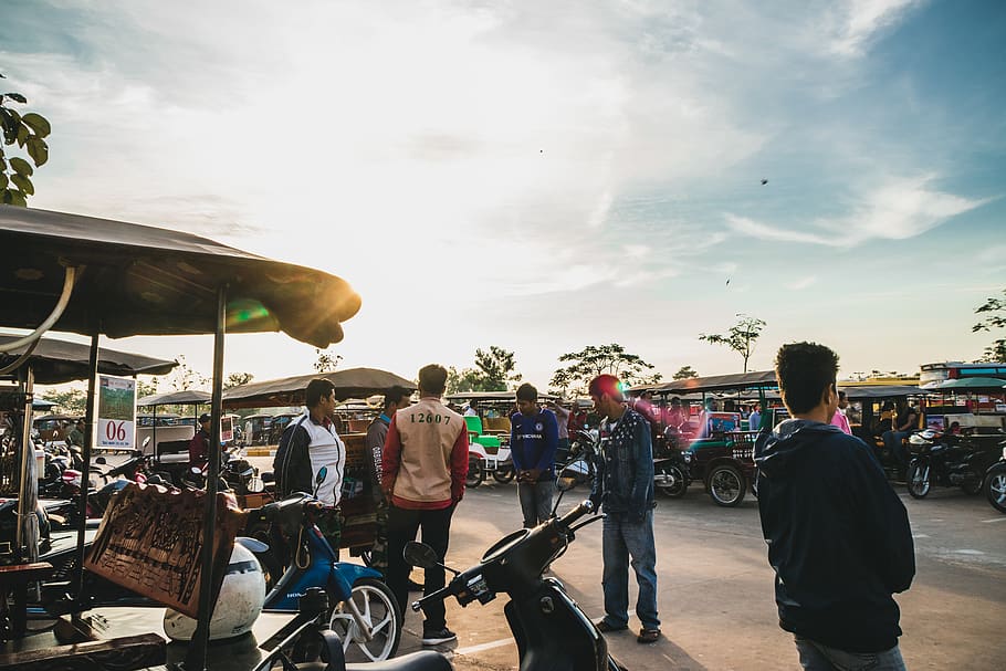cambodia, krong siem reap, motorbike, bikes, motorbikes, vehicle, HD wallpaper