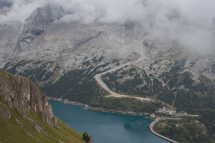 dolomites, mountains, view, italy, landscape, panorama, hiking HD wallpaper