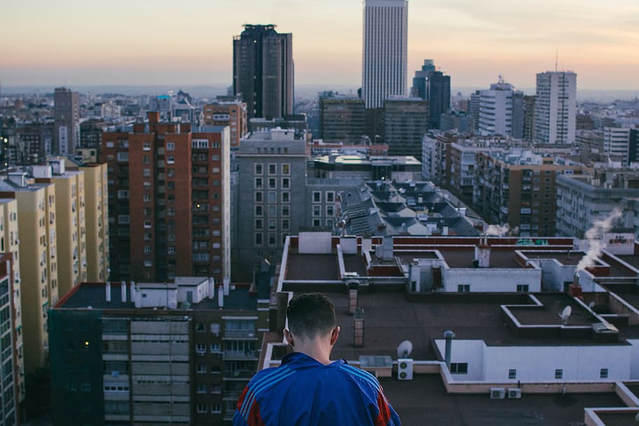 madrid, spain, cityscape, reflexion, rooftop, world, think HD wallpaper