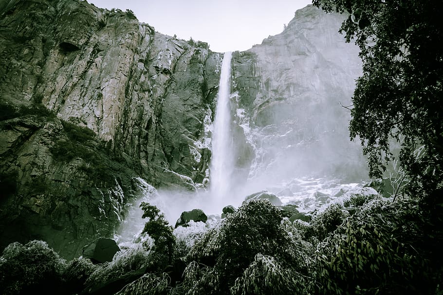 yosemite national park, bridalveil fall, beauty in nature, waterfall, HD wallpaper