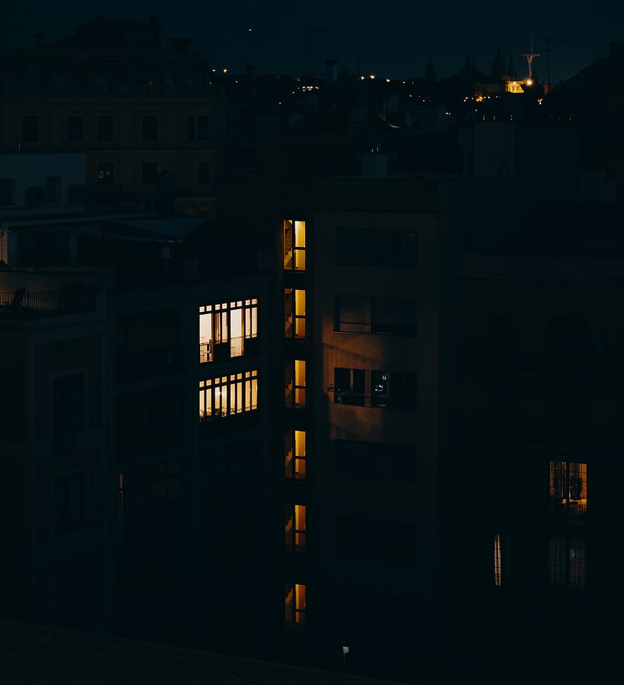 barcelona, spain, light, night, summer, play, architecture HD wallpaper