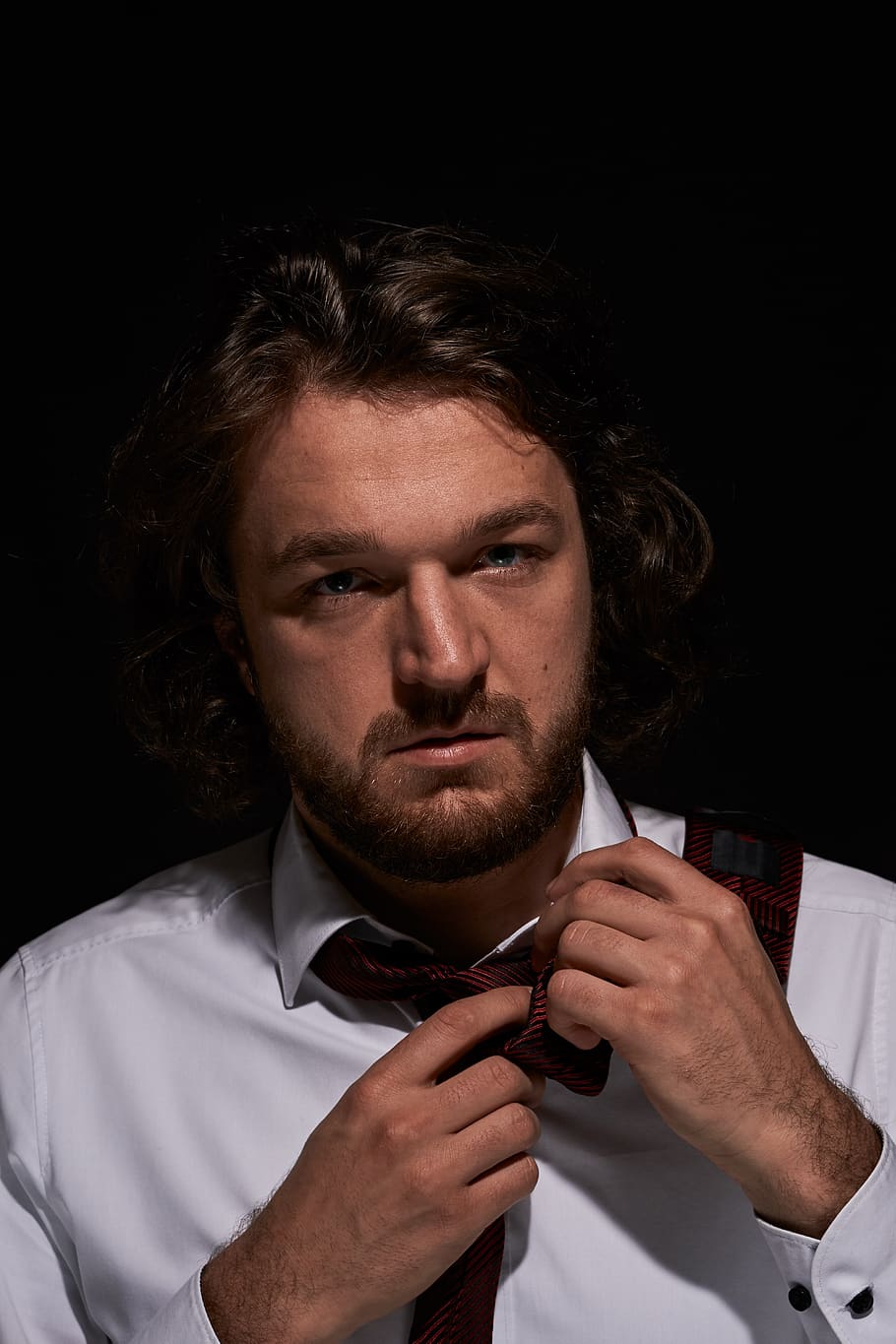 tie, bind, shirt, white, lure, man, office, annoyed, male, outfit HD wallpaper