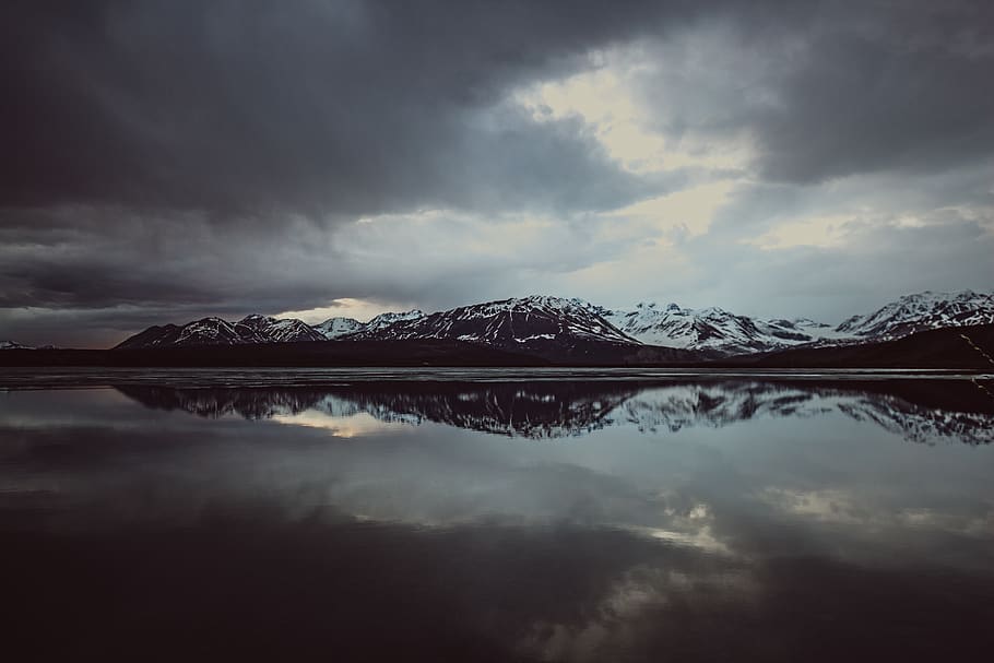 nature, landscape, mountains, summit, peaks, snow, coast, island HD wallpaper