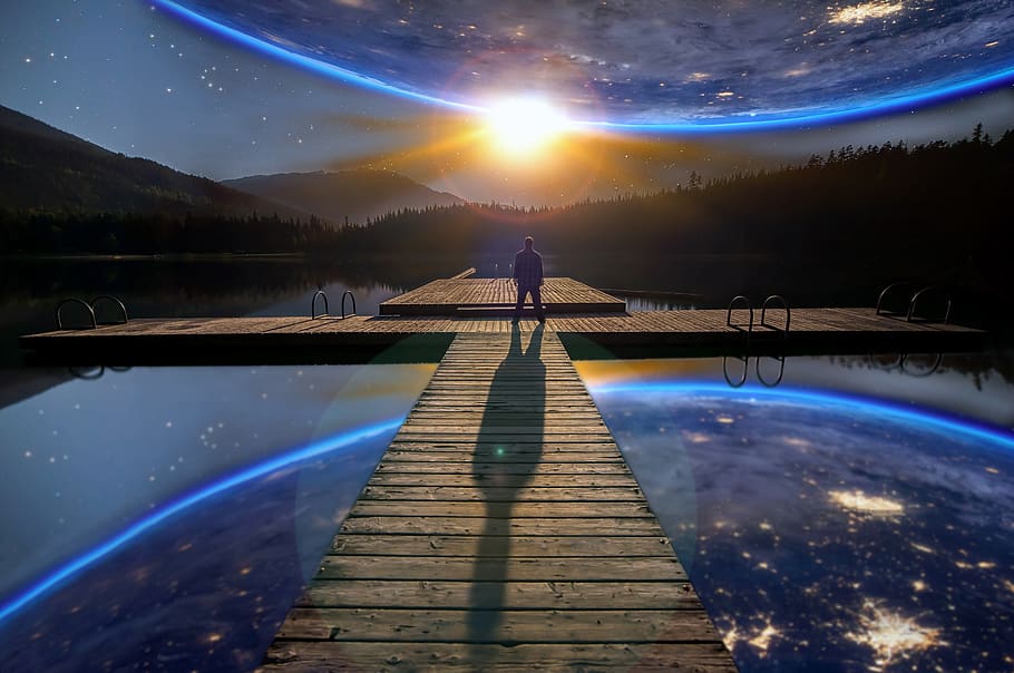 reflection, stars, cold, magic, holiday, the planet, nature HD wallpaper