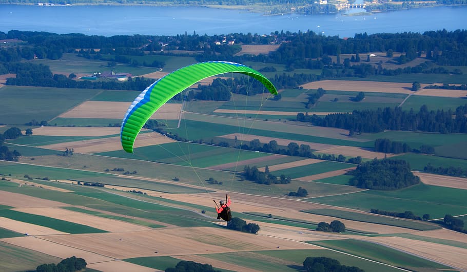 paragliding, paraglider, sport, entertainment, nature, air, HD wallpaper