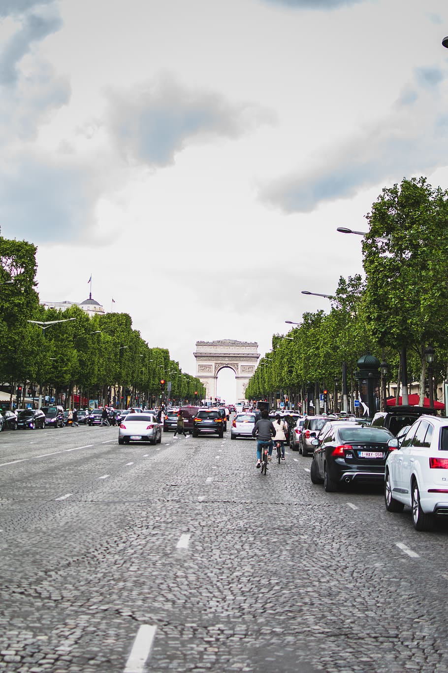 paris, france, avenue des champs-élysées, arc de triomphe, HD wallpaper