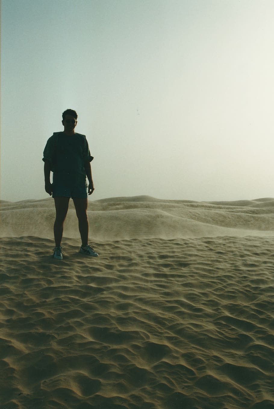 Man Standing on Dessert Area, daylight, desert, dry, dunes, horizon HD wallpaper