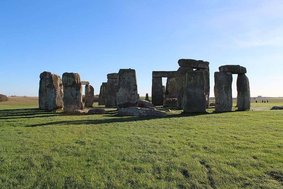 Ruins of Temple Against Clear Blue Sky, ancient, archaeology HD wallpaper