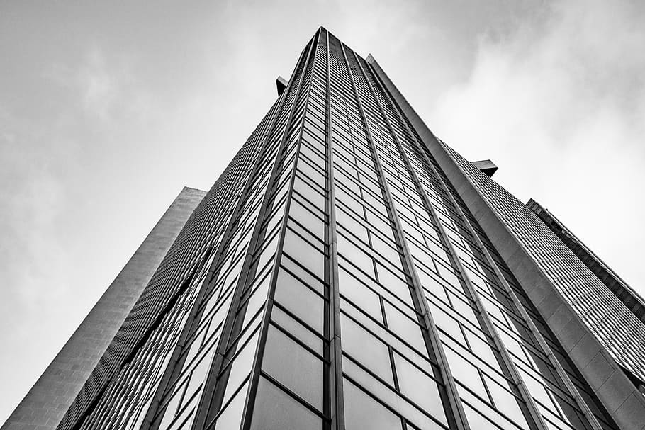gray concrete building, office building, urban, high rise, city HD wallpaper