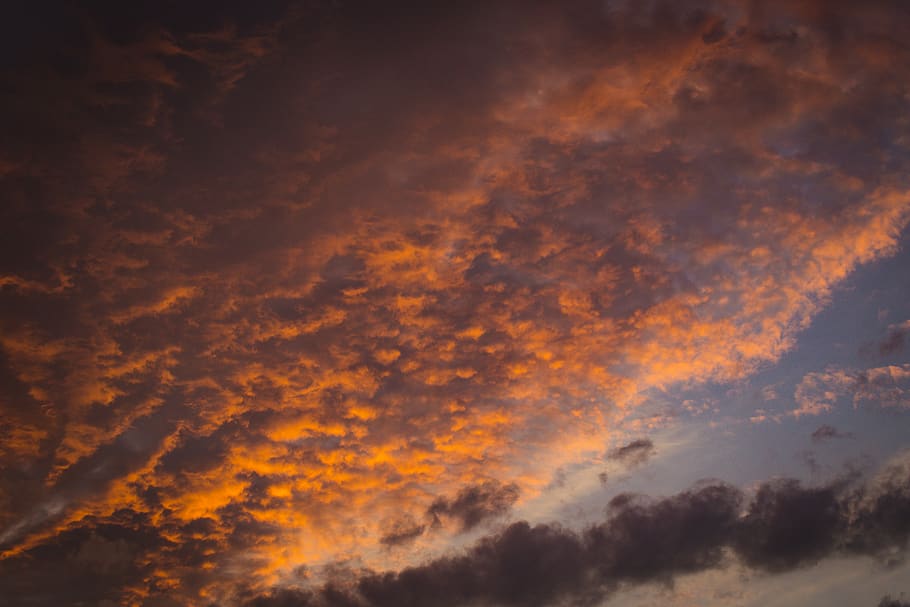 orange and gray clouds, cloud - sky, beauty in nature, scenics - nature HD wallpaper