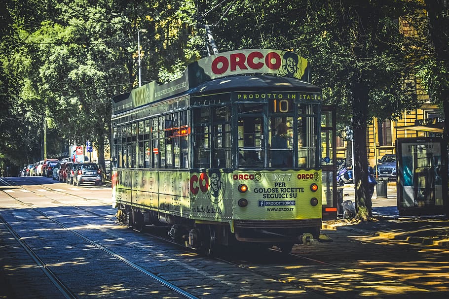 tram, transportation, city, urban, vehicle, old, rail, milan, HD wallpaper