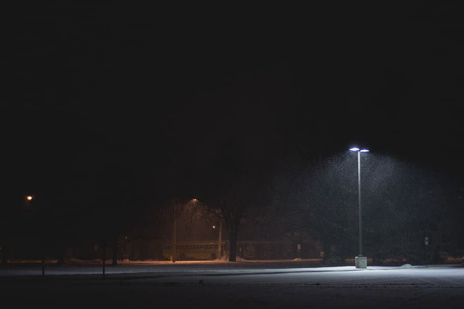 night, illuminated, street light, copy space, lighting equipment HD wallpaper