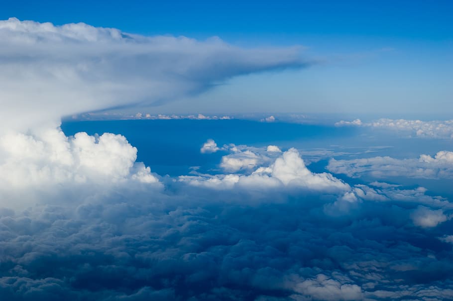 italy, blue, fly, clouds, sky, peaceful, flight, white, cloud - sky HD wallpaper