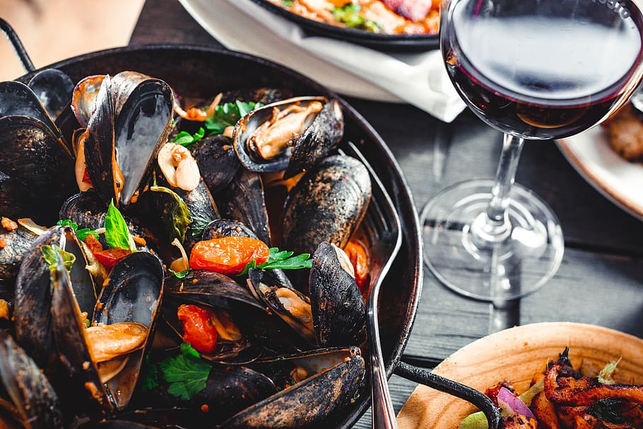 seafood dish, food and drink, freshness, ready-to-eat, healthy eating HD wallpaper