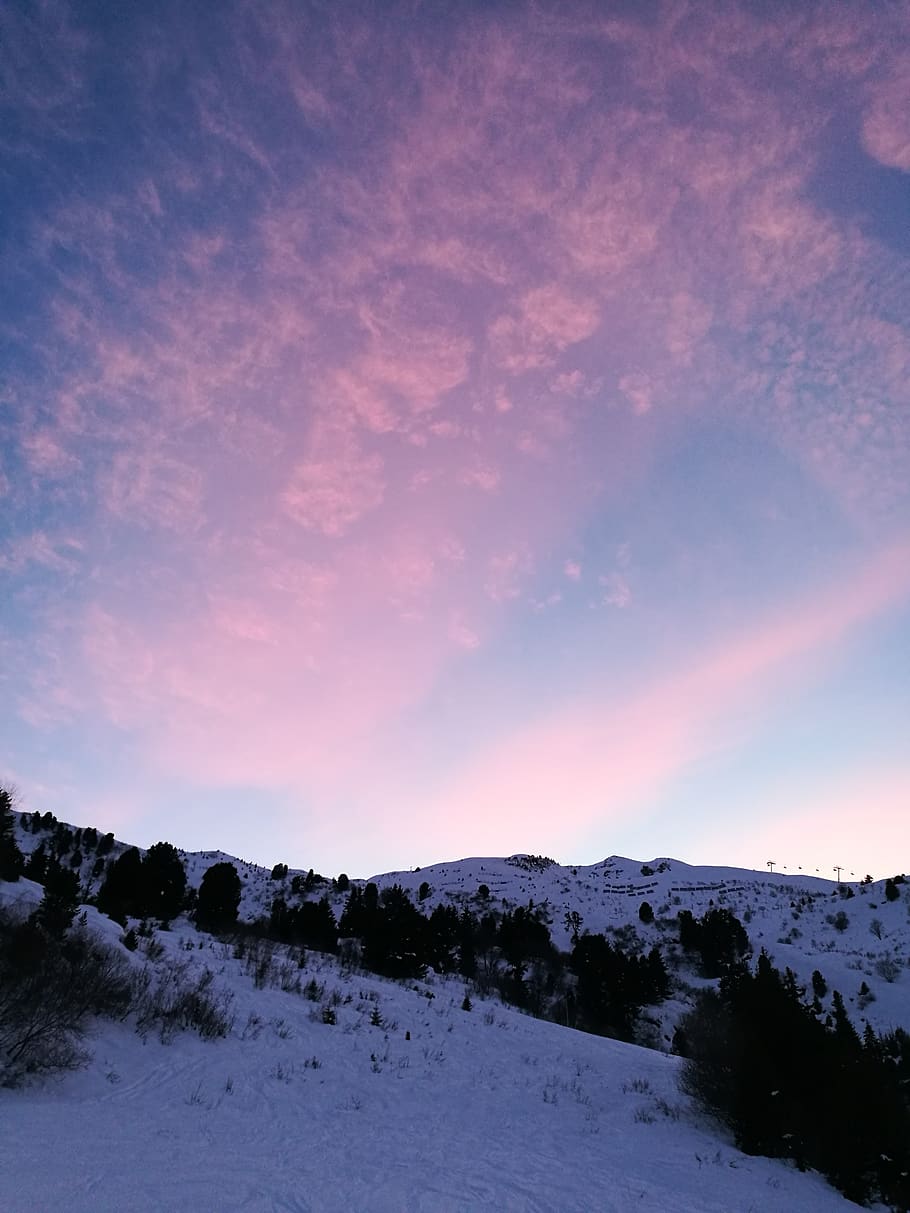 Photo of Snow Caped Mountain, clouds, cold, dawn, environment HD wallpaper