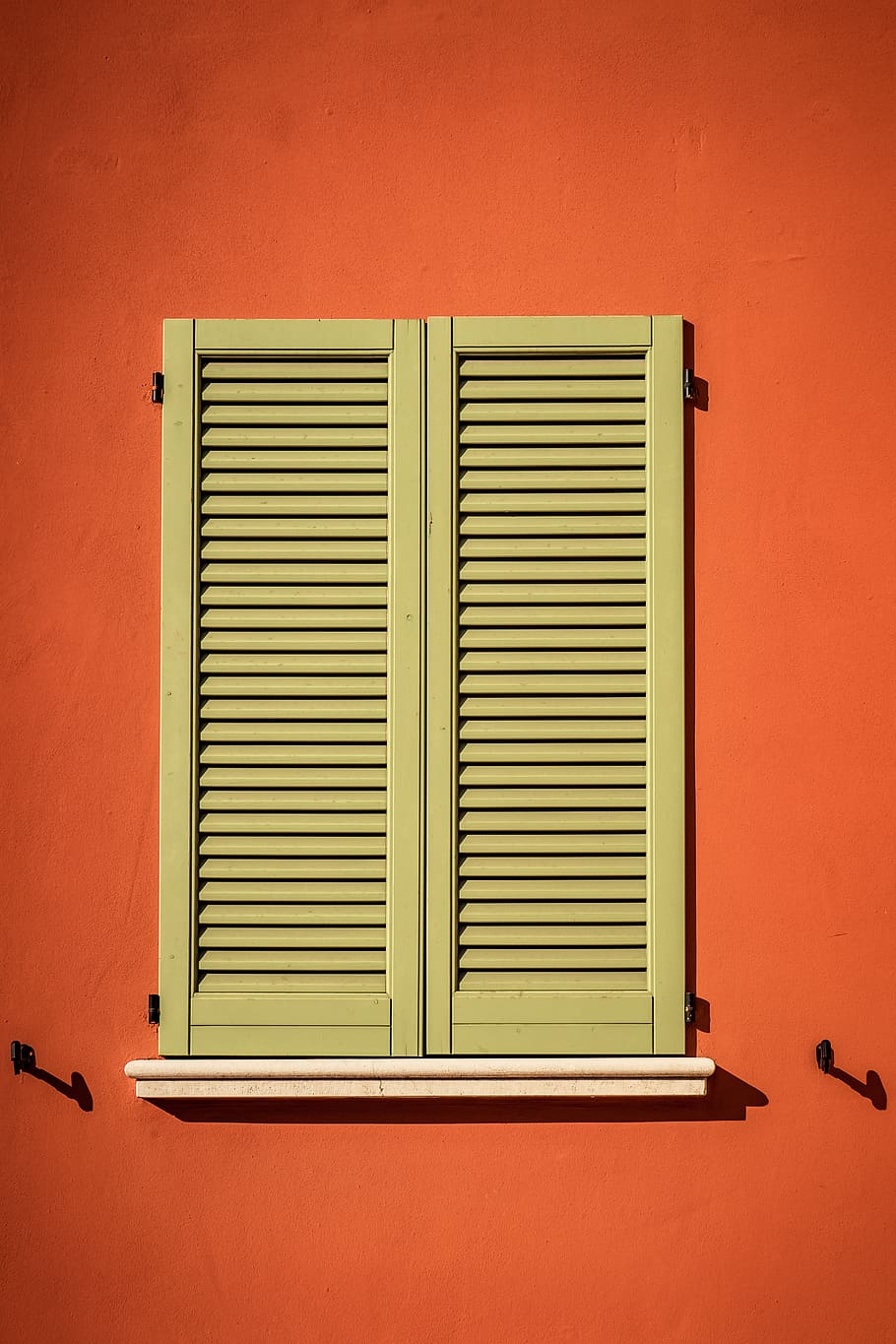 Closed Green Wooden Window, architecture, color, design, exterior HD wallpaper