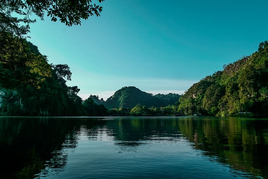 Body of Water Near Trees during Day, landscape, mountains, tranquility HD wallpaper