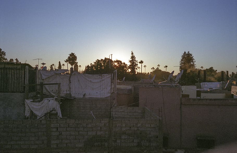 morocco, marrakesh, architecture, analog, color, film, sunset, HD wallpaper