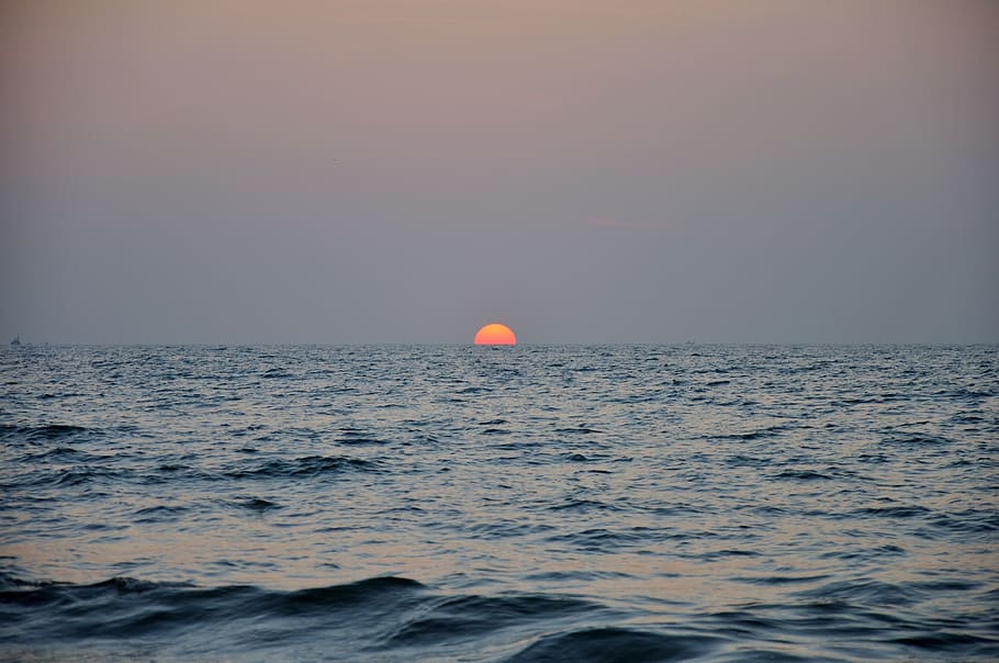 india, water, nature, sunset, sea, horizon over water, sky HD wallpaper
