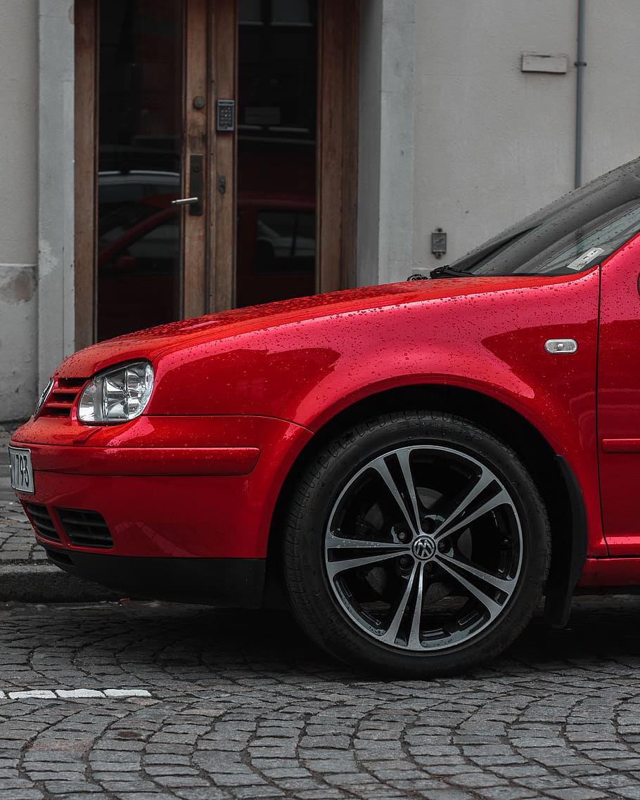 red car, machine, spoke, tire, wheel, alloy wheel, car wheel HD wallpaper