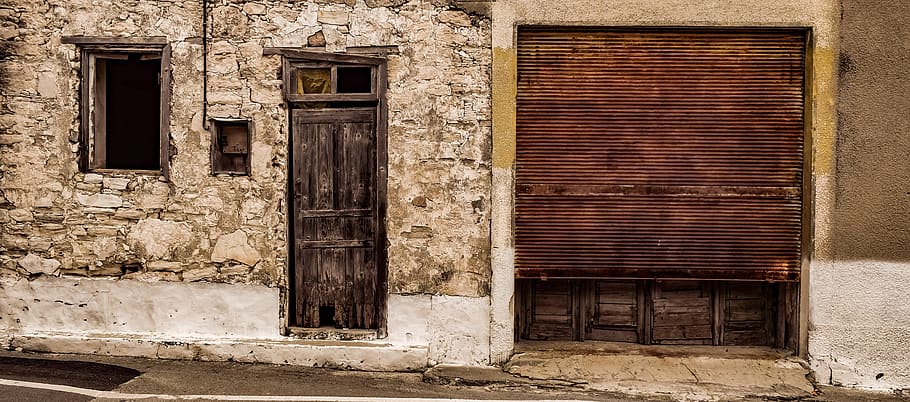 door, architecture, house, shop, abandoned, doorway, decay