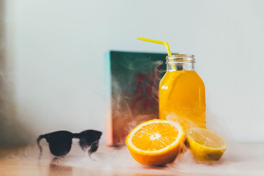 Sliced Lemon and Orange, beverage, bottle, breakfast, citrus HD wallpaper