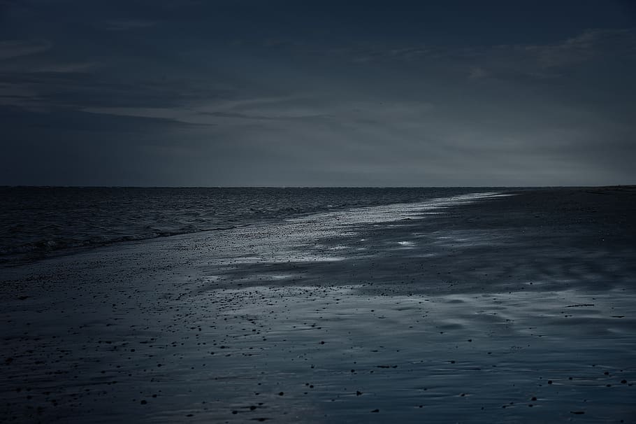 landscape, nature, minimalistic, nightfall, cloud, sky, sand HD wallpaper