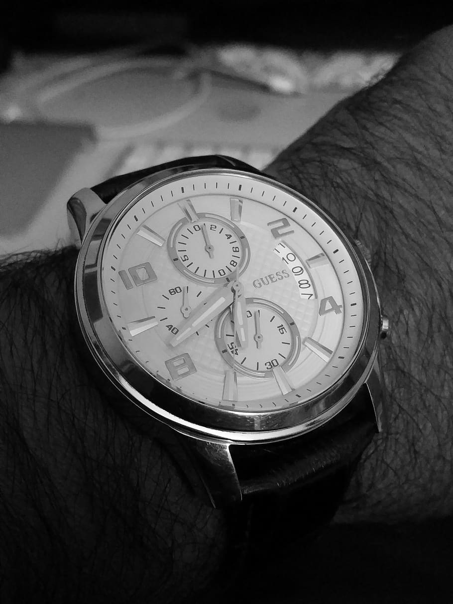 clock, time, watches, guess, accuracy, wristwatch, human hand, HD wallpaper