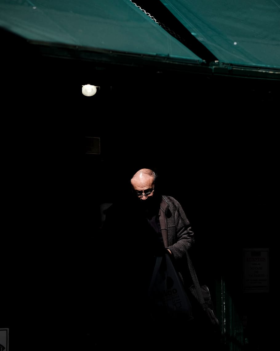dark, light, people, old, man, men, real people, one person HD wallpaper