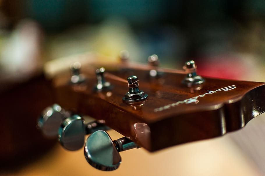 guitar, strings, guitar head, macro, hd, music, guitarist, musician HD wallpaper