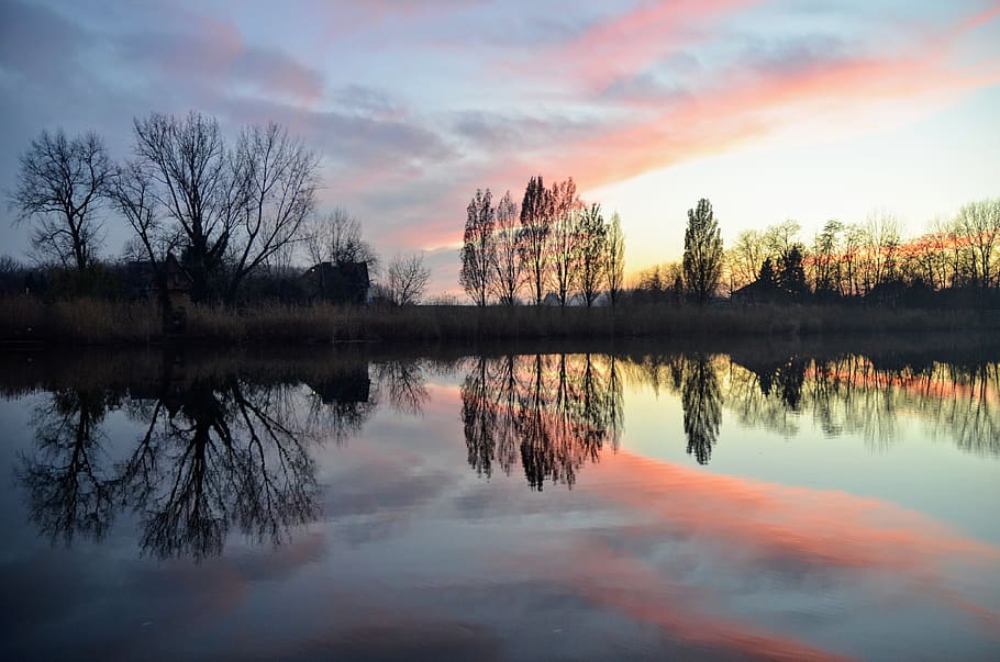 reflection, water, nature, landscape, water surface, lakeside HD wallpaper