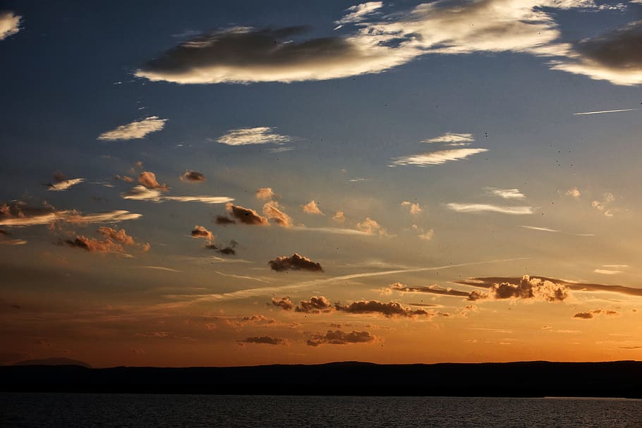 sunset, clouds, sky, colors, sea, birds, sony, davidcohenphotography.com HD wallpaper