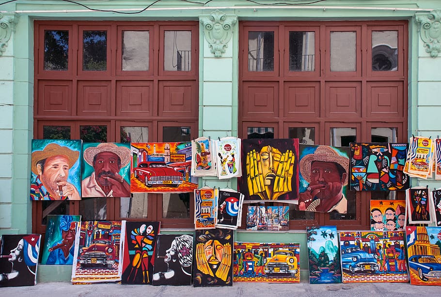 cuba, havana, artist, painting, gallery, cuban, city, downtown, HD wallpaper
