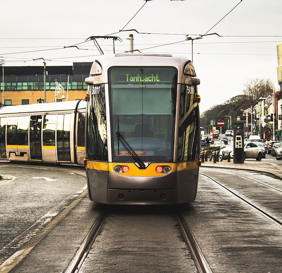 black and yellow train, public transportation, rail transportation HD wallpaper