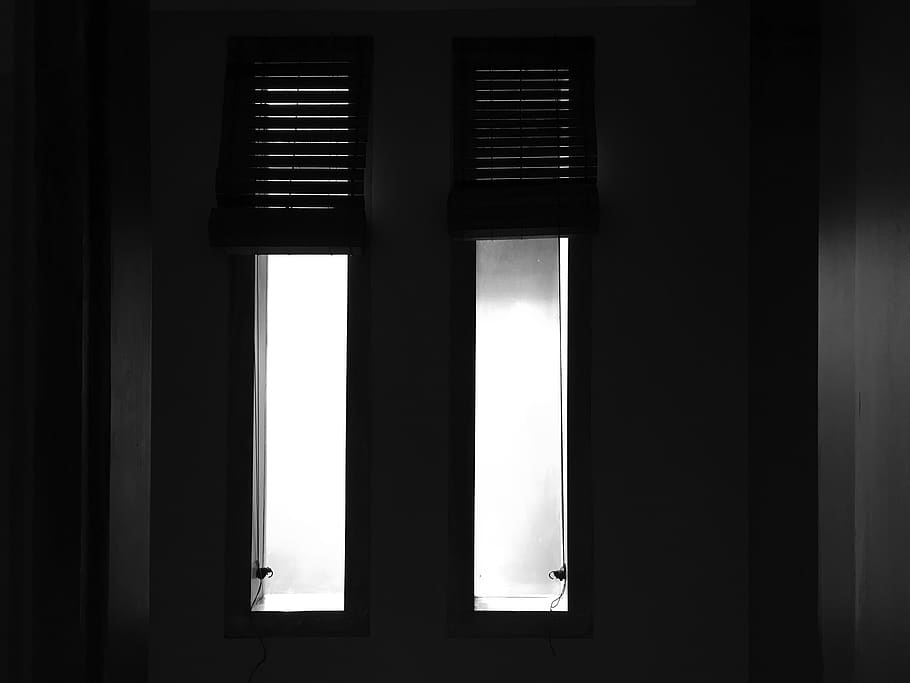 brown framed window with blinds, home decor, curtain, window shade HD wallpaper